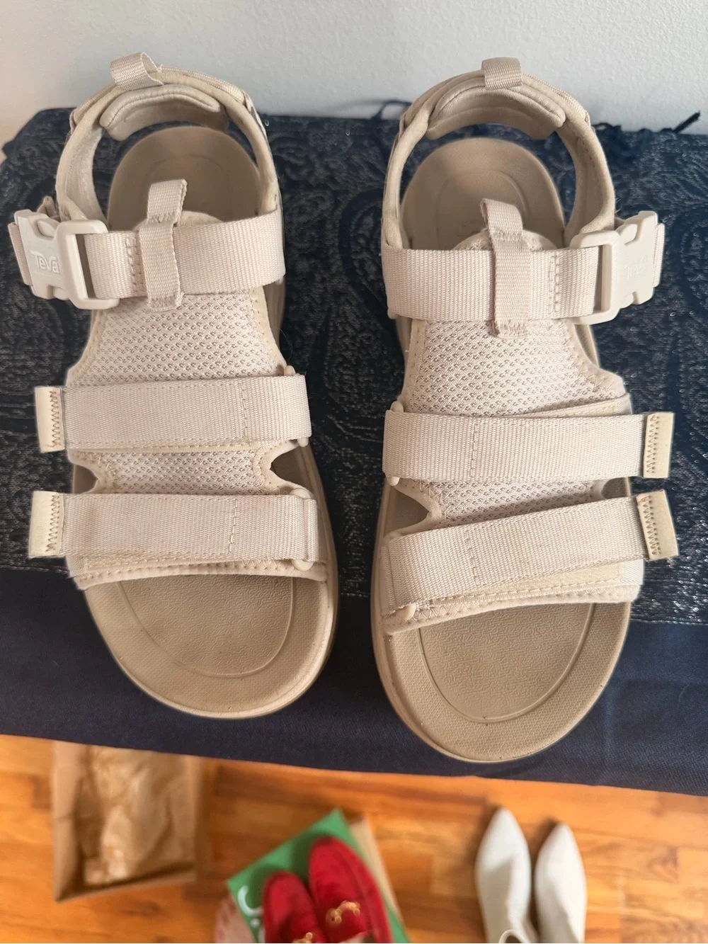 Teva Chunky Platform Sport Sandals in Cream